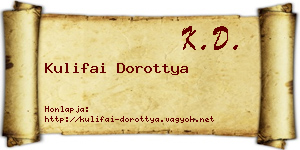 Kulifai Dorottya névjegykártya